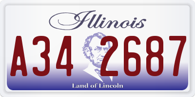 IL license plate A342687