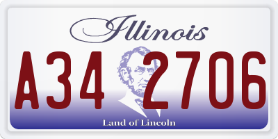 IL license plate A342706