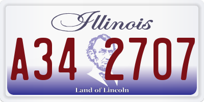 IL license plate A342707