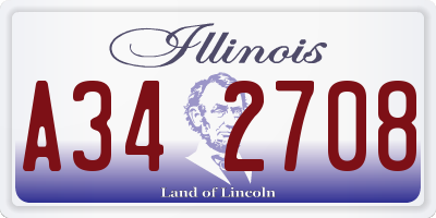 IL license plate A342708