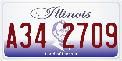 IL license plate A342709