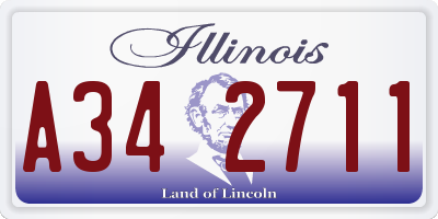 IL license plate A342711