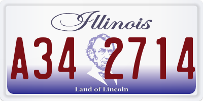 IL license plate A342714