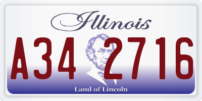 IL license plate A342716