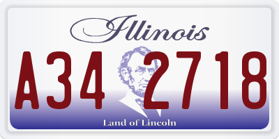 IL license plate A342718