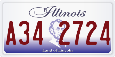IL license plate A342724
