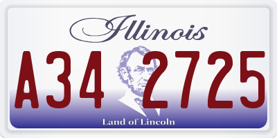 IL license plate A342725