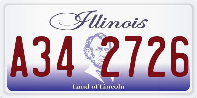 IL license plate A342726