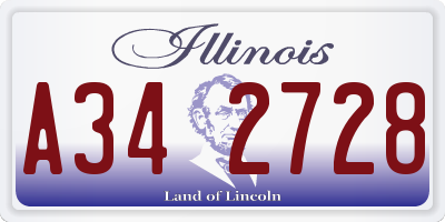 IL license plate A342728