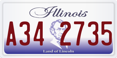 IL license plate A342735