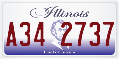 IL license plate A342737