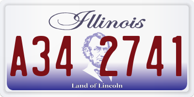 IL license plate A342741