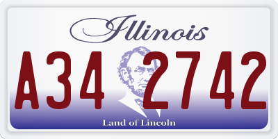 IL license plate A342742