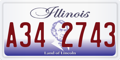 IL license plate A342743