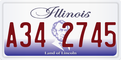 IL license plate A342745