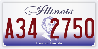 IL license plate A342750