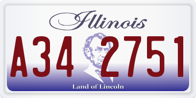 IL license plate A342751