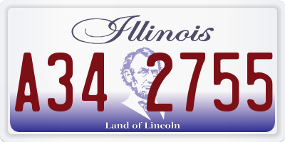 IL license plate A342755