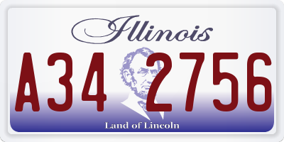 IL license plate A342756