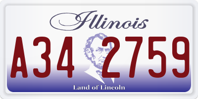 IL license plate A342759