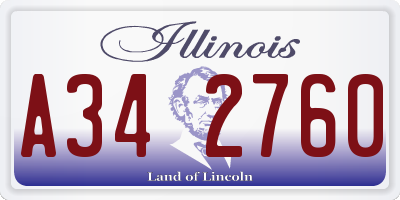 IL license plate A342760