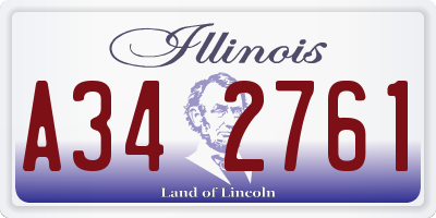 IL license plate A342761