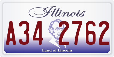 IL license plate A342762