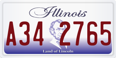 IL license plate A342765