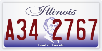 IL license plate A342767