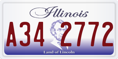 IL license plate A342772