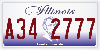 IL license plate A342777