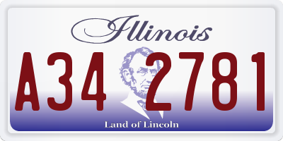 IL license plate A342781