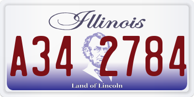 IL license plate A342784