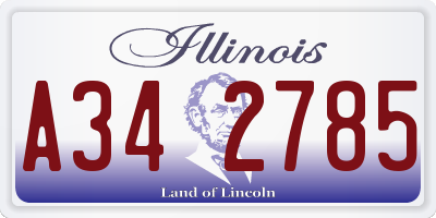 IL license plate A342785