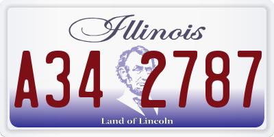 IL license plate A342787