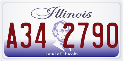 IL license plate A342790