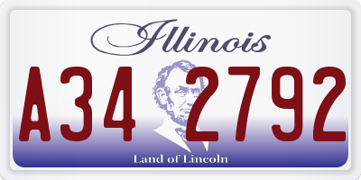 IL license plate A342792