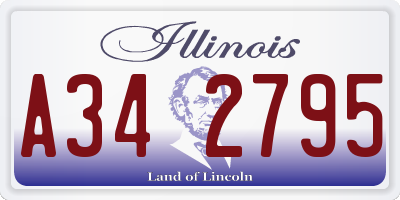 IL license plate A342795