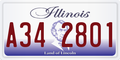IL license plate A342801