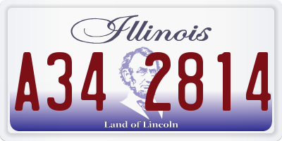 IL license plate A342814