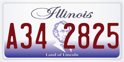 IL license plate A342825