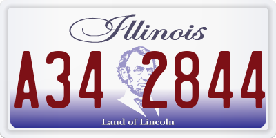 IL license plate A342844