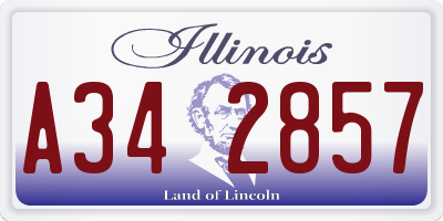 IL license plate A342857
