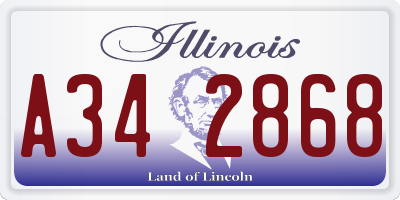 IL license plate A342868