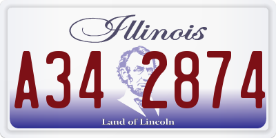 IL license plate A342874