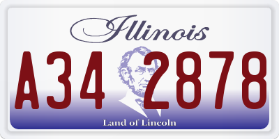 IL license plate A342878