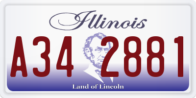 IL license plate A342881