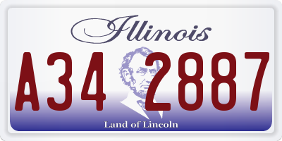 IL license plate A342887