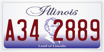 IL license plate A342889