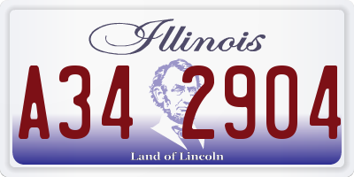 IL license plate A342904